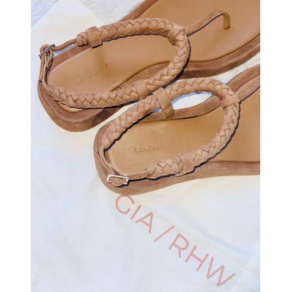 GIA Borghini x RHW Flat Thong Suede Sandals | Brown - Picture 5 of 10
